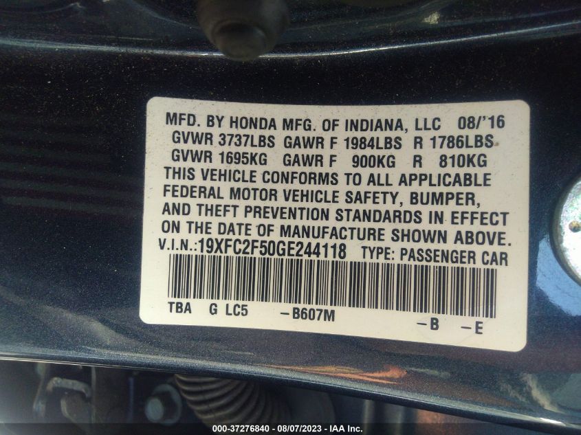2016 HONDA CIVIC SEDAN LX - 19XFC2F50GE244118