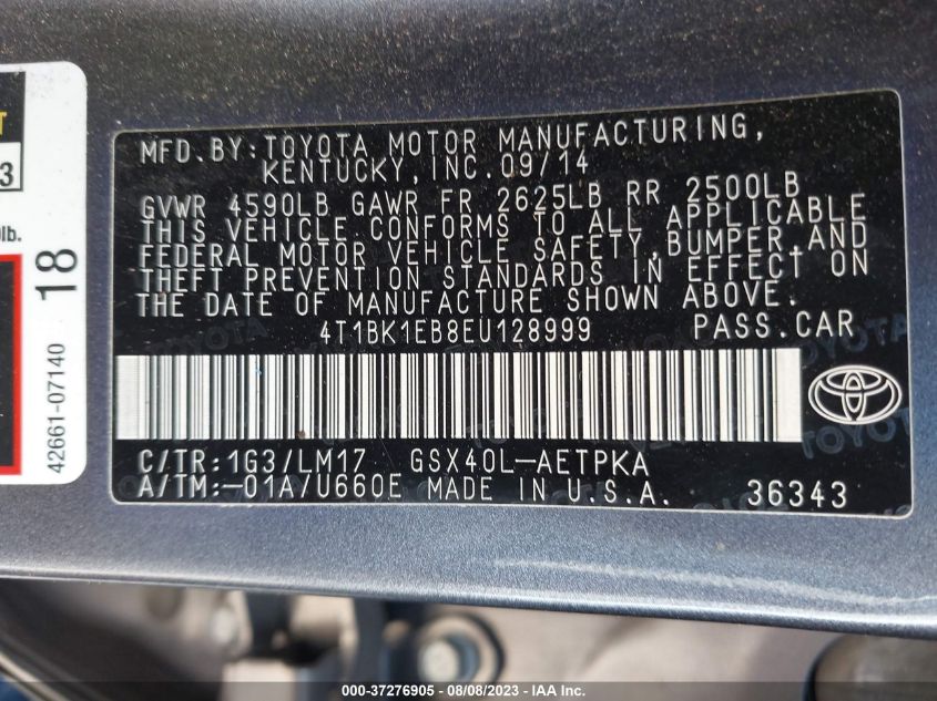 2014 TOYOTA AVALON LIMITED - 4T1BK1EB8EU128999