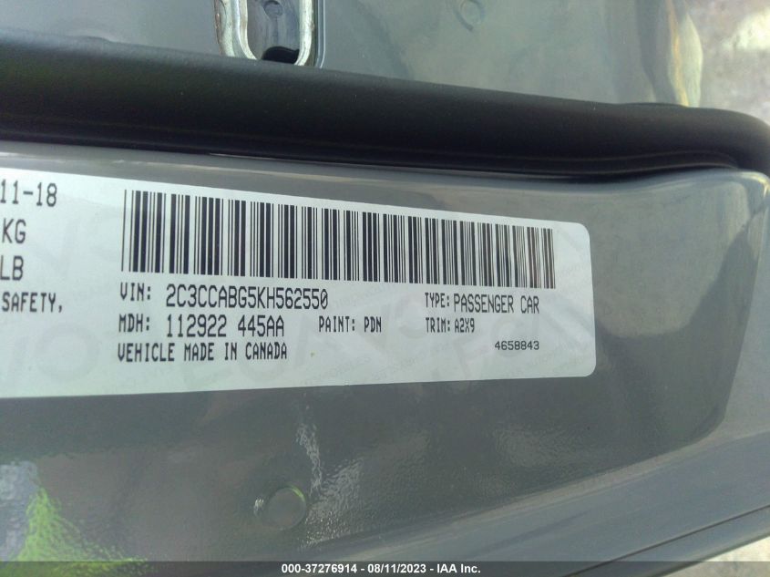 2019 CHRYSLER 300 S - 2C3CCABG5KH562550