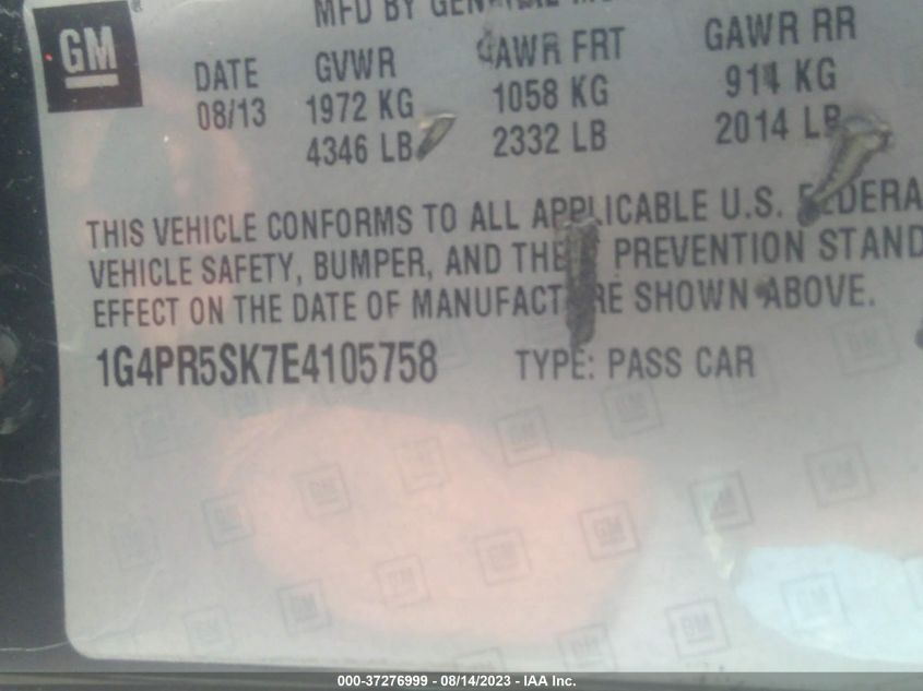 2014 BUICK VERANO CONVENIENCE GROUP - 1G4PR5SK7E4105758