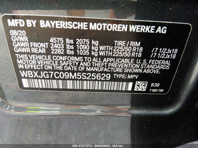 2021 BMW X1 SDRIVE28I - WBXJG7C09M5S25629
