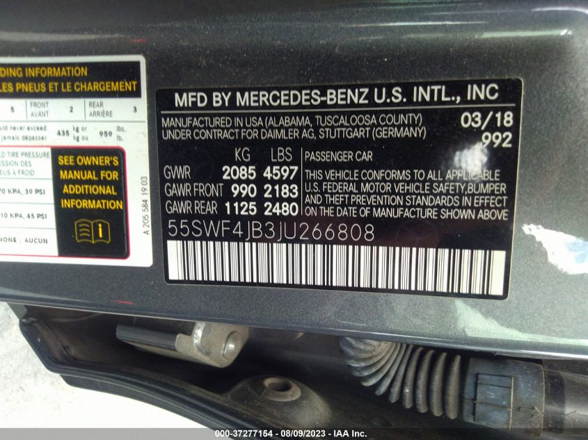 2018 MERCEDES-BENZ C-CLASS C 300 - 55SWF4JB3JU266808