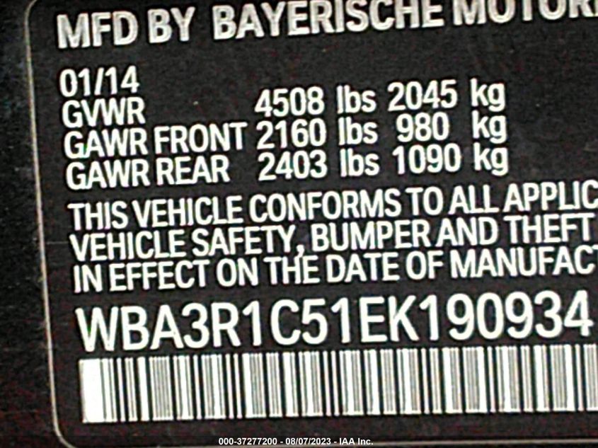 2014 BMW 4 SERIES 435I - WBA3R1C51EK190934