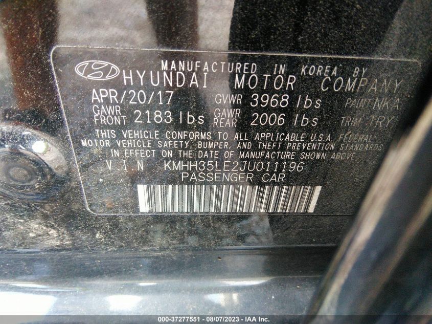2018 HYUNDAI ELANTRA GT - KMHH35LE2JU011196