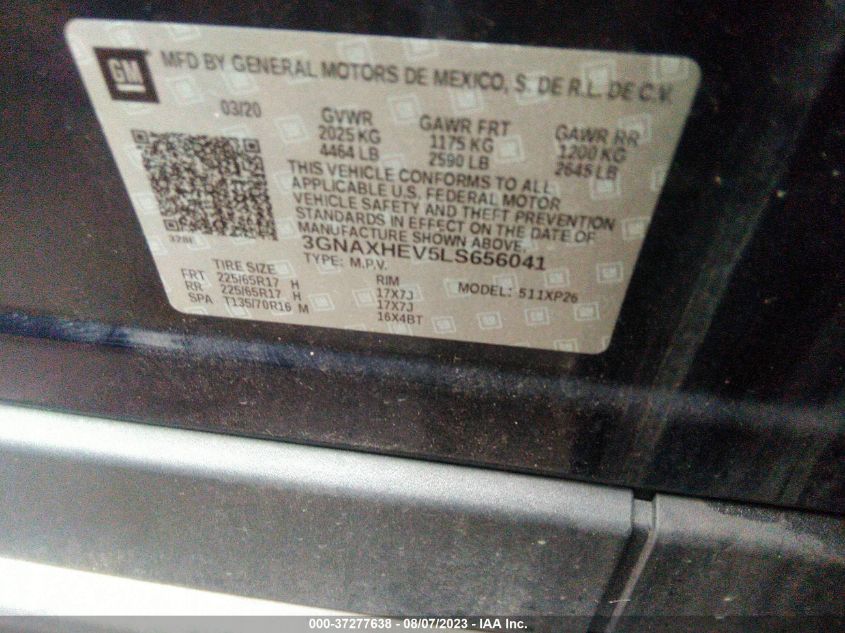 2020 CHEVROLET EQUINOX LS - 3GNAXHEV5LS656041