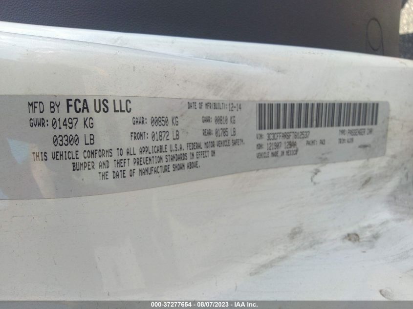 2015 FIAT 500 RIBELLE - 3C3CFFAR6FT612537
