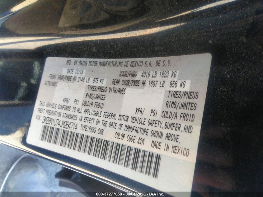 2018 MAZDA MAZDA3 4-DOOR SPORT - 3MZBN1U74JM264714