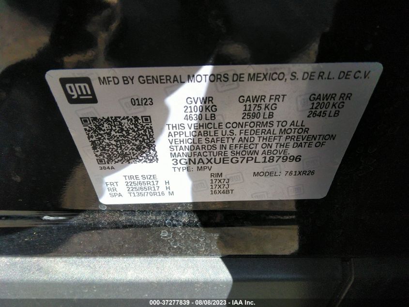 2023 CHEVROLET EQUINOX LT - 3GNAXUEG7PL187996