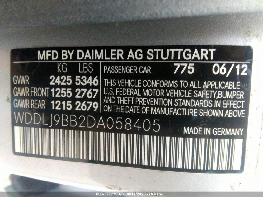 2013 MERCEDES-BENZ CLS-CLASS CLS 550 WDDLJ9BB2DA058405