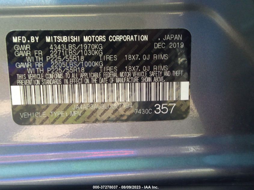 2020 MITSUBISHI OUTLANDER SPORT ES 2.0/SP 2.0 - JA4AP3AU9LU017194