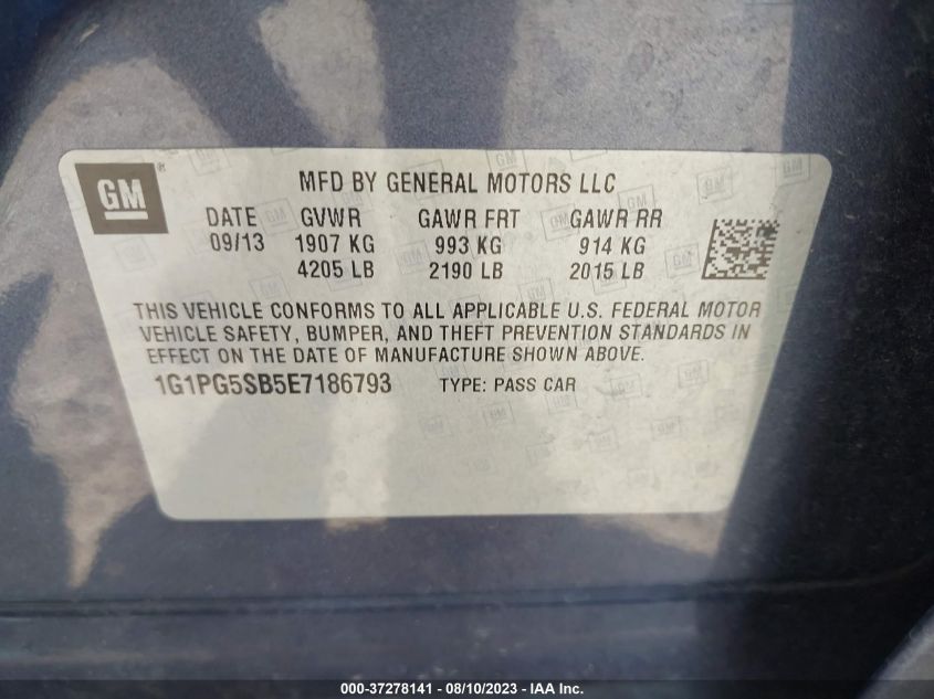 2014 CHEVROLET CRUZE LTZ - 1G1PG5SB5E7186793