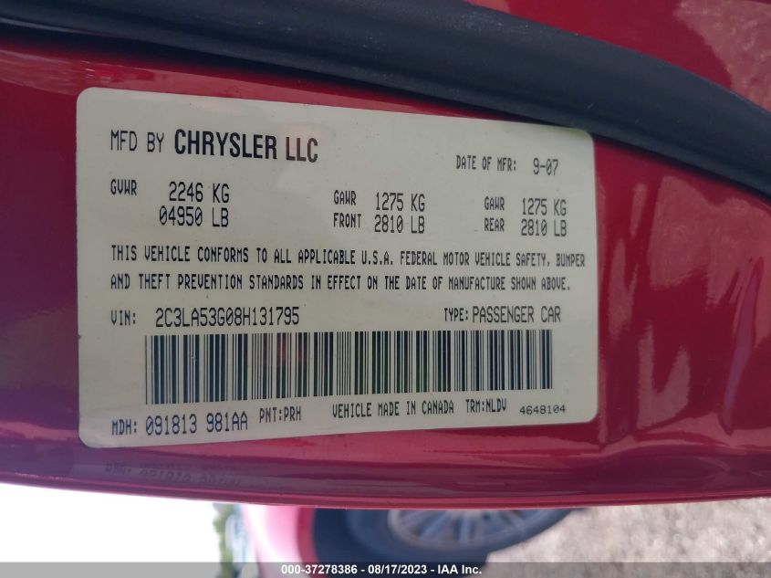 2C3LA53G08H131795 | 2008 CHRYSLER 300