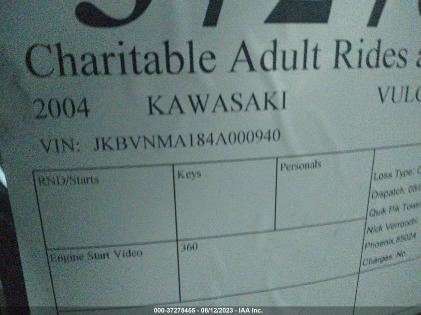 2004 KAWASAKI VULCAN 2000 - JKBVNMA184A000940