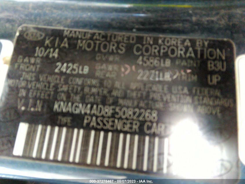 2015 KIA OPTIMA HYBRID EX - KNAGN4AD8F5082268