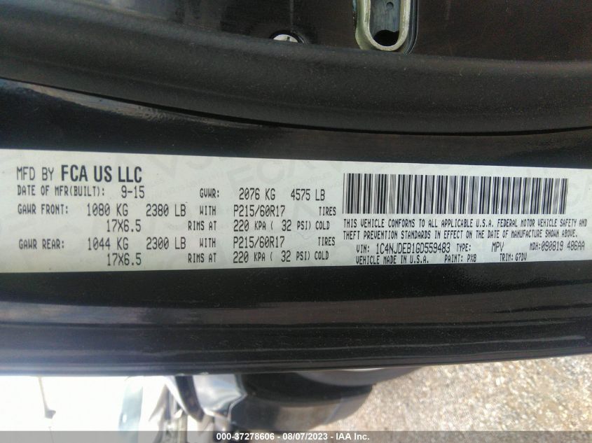 2016 JEEP COMPASS LATITUDE - 1C4NJDEB1GD559483