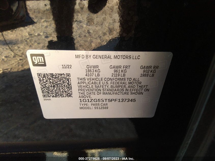 2023 CHEVROLET MALIBU RS - 1G1ZG5ST5PF137345