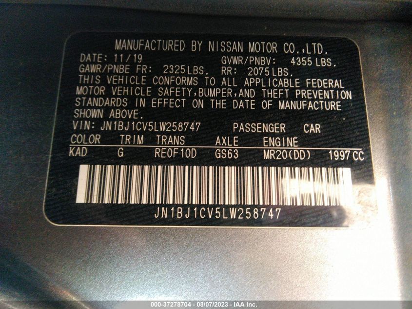 2020 NISSAN ROGUE SPORT SL - JN1BJ1CV5LW258747