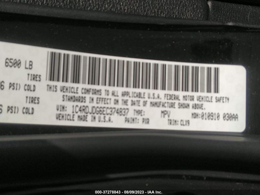 2014 DODGE DURANGO LIMITED - 1C4RDJDG6EC374837