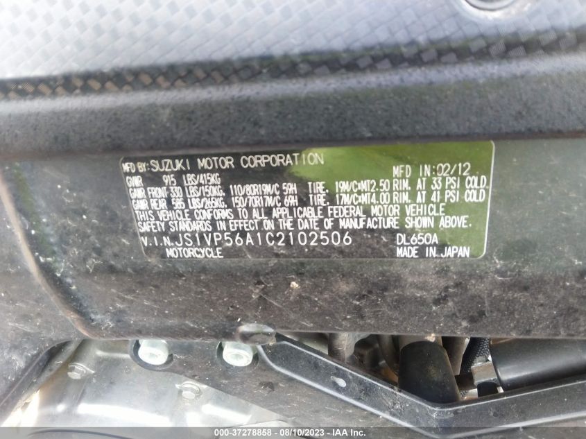 2012 SUZUKI DL650 A - JS1VP56A1C2102506