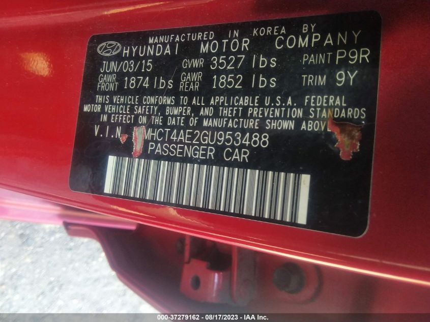 2016 HYUNDAI ACCENT SE - KMHCT4AE2GU953488