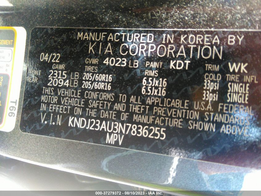 2022 KIA SOUL LX/X LINE/S - KNDJ23AU3N7836255