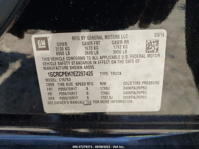 2014 CHEVROLET SILVERADO 1500 WORK TRUCK - 1GCRCPEH7EZ287426