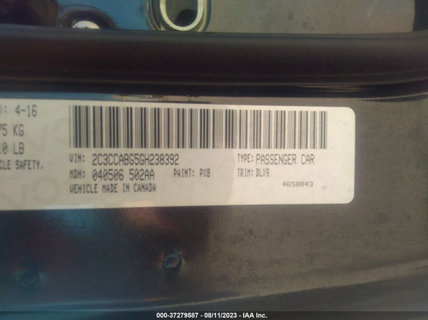 2016 CHRYSLER 300 300S - 2C3CCABG5GH238392