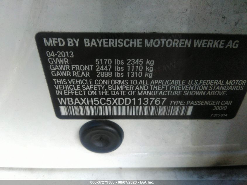 2013 BMW 5 SERIES 528I XDRIVE - WBAXH5C5XDD113767