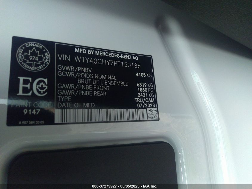 2023 MERCEDES-BENZ SPRINTER CARGO VAN W1Y40CHY7PT150186