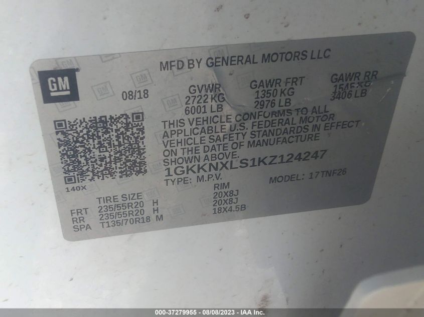 2019 GMC ACADIA DENALI - 1GKKNXLS1KZ124247