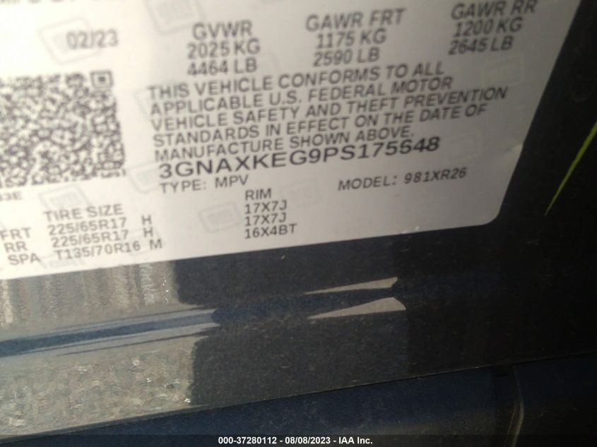2023 CHEVROLET EQUINOX LT - 3GNAXKEG9PS175648