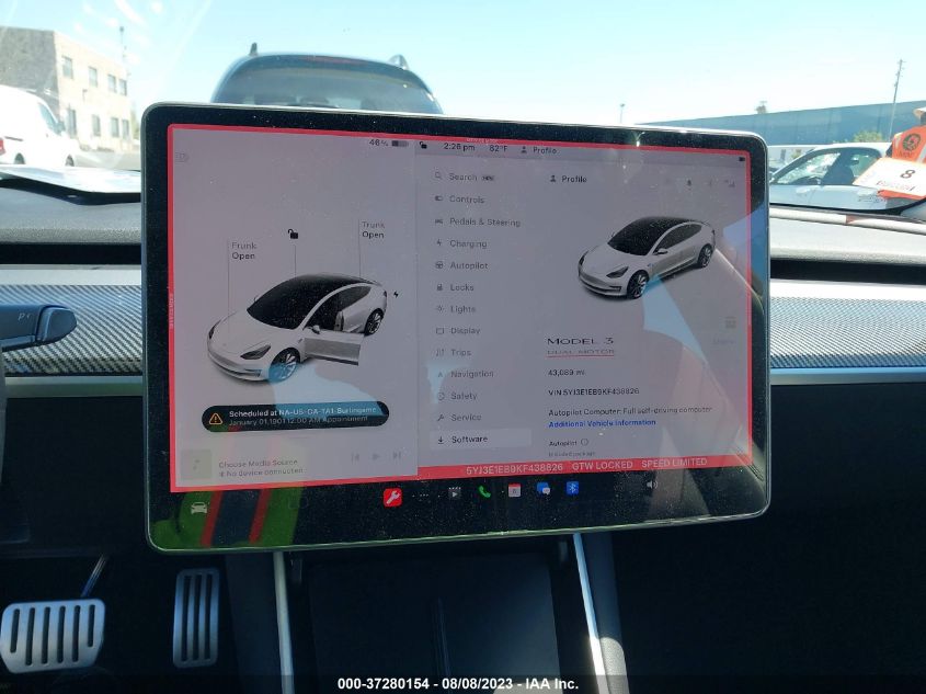 2019 TESLA MODEL 3 LONG RANGE/PERFORMANCE - 5YJ3E1EB9KF438826