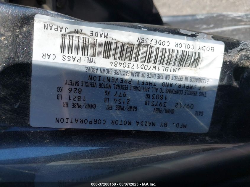 2013 MAZDA MAZDA3 I GRAND TOURING - JM1BL1W70D1730484