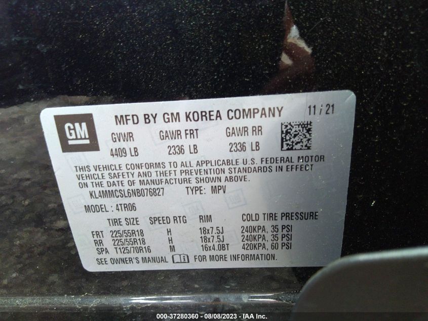 2022 BUICK ENCORE GX PREFERRED - KL4MMCSL6NB076827