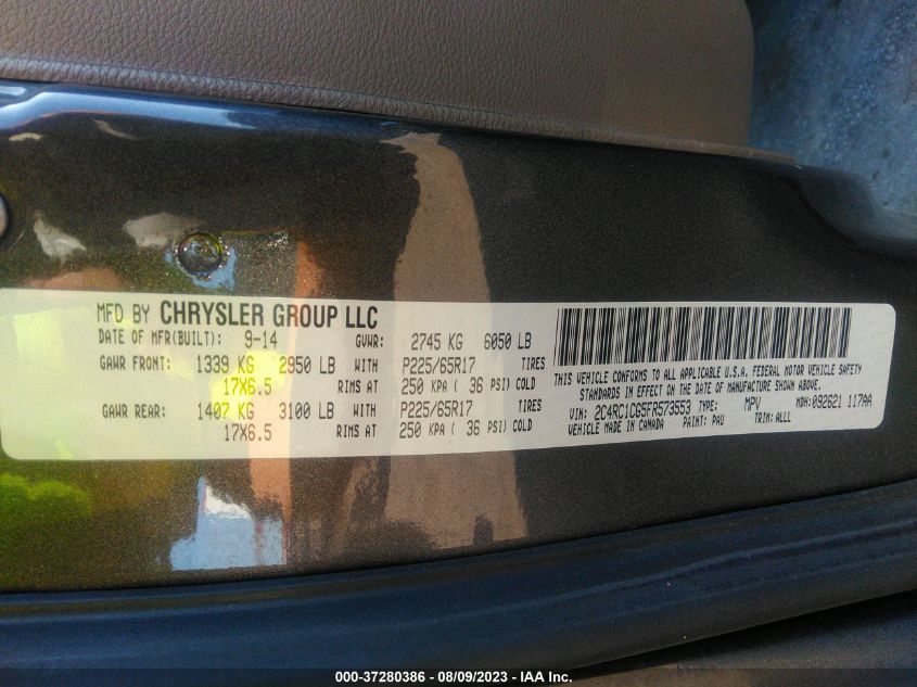 2015 CHRYSLER TOWN & COUNTRY TOURING-L - 2C4RC1CG5FR573553
