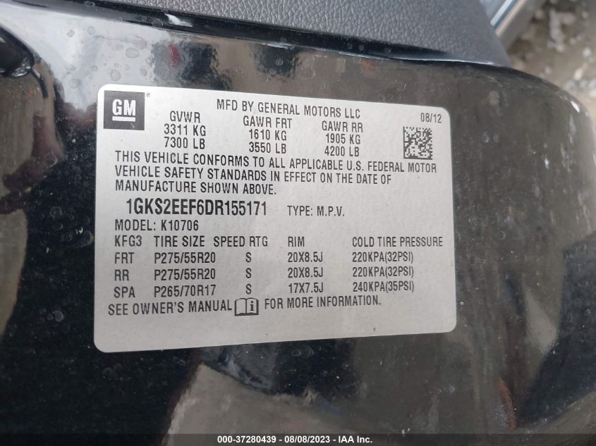 2013 GMC YUKON DENALI - 1GKS2EEF6DR155171