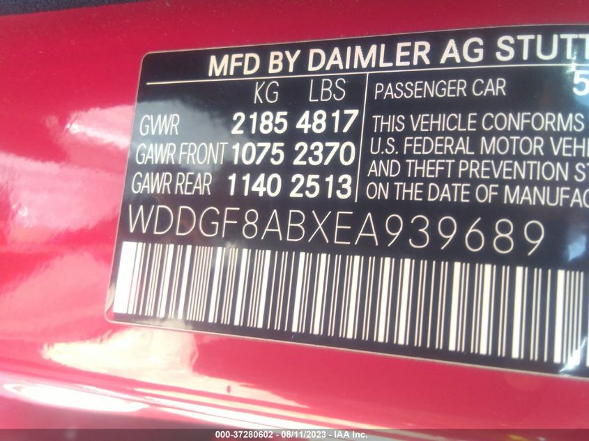 2014 MERCEDES-BENZ C-CLASS C 300 LUXURY - WDDGF8ABXEA939689