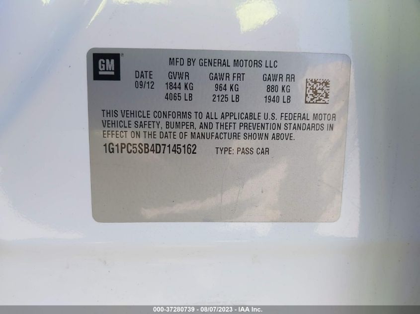 2013 CHEVROLET CRUZE 1LT - 1G1PC5SB4D7145162