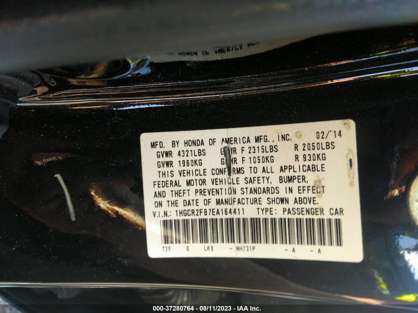 2014 HONDA ACCORD SEDAN EX-L - 1HGCR2F87EA164411