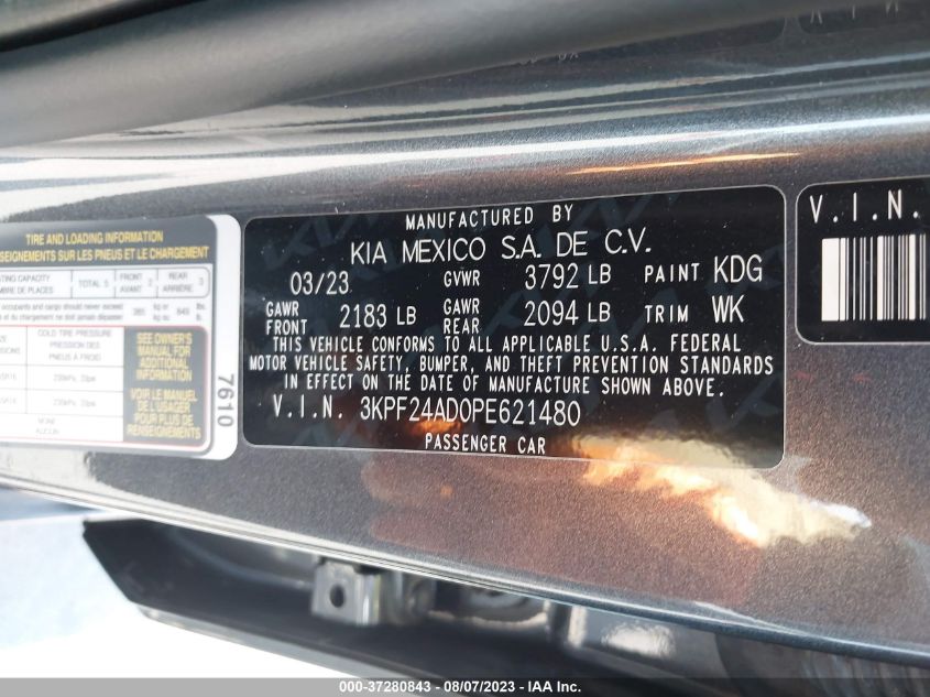 2023 KIA FORTE LXS - 3KPF24AD0PE621480