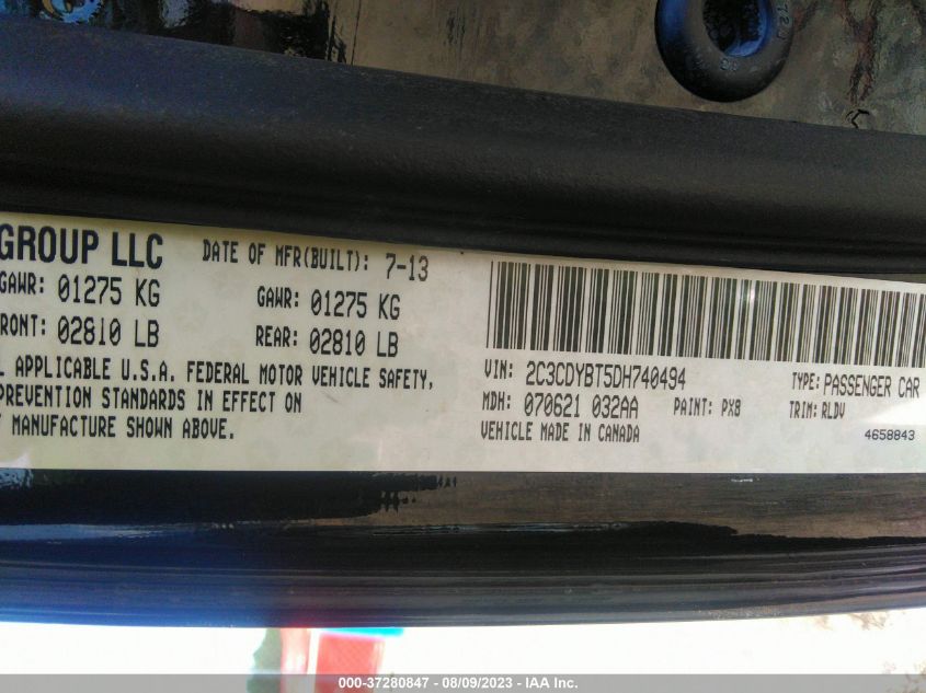 2013 DODGE CHALLENGER R/T PLUS - 2C3CDYBT5DH740494