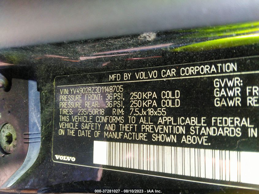 2013 VOLVO XC70 T6 - YV4902BZ3D1148705
