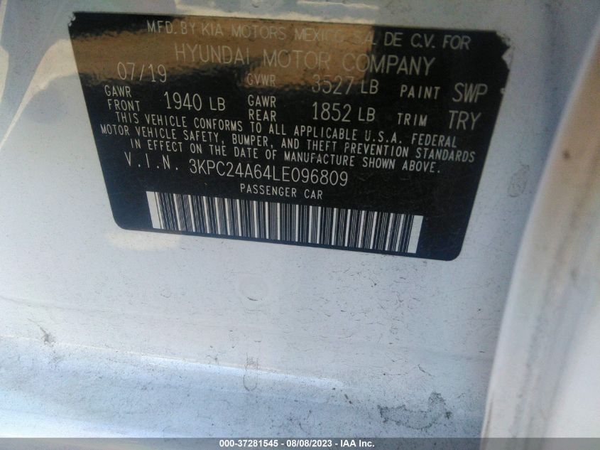 2020 HYUNDAI ACCENT SE - 3KPC24A64LE096809