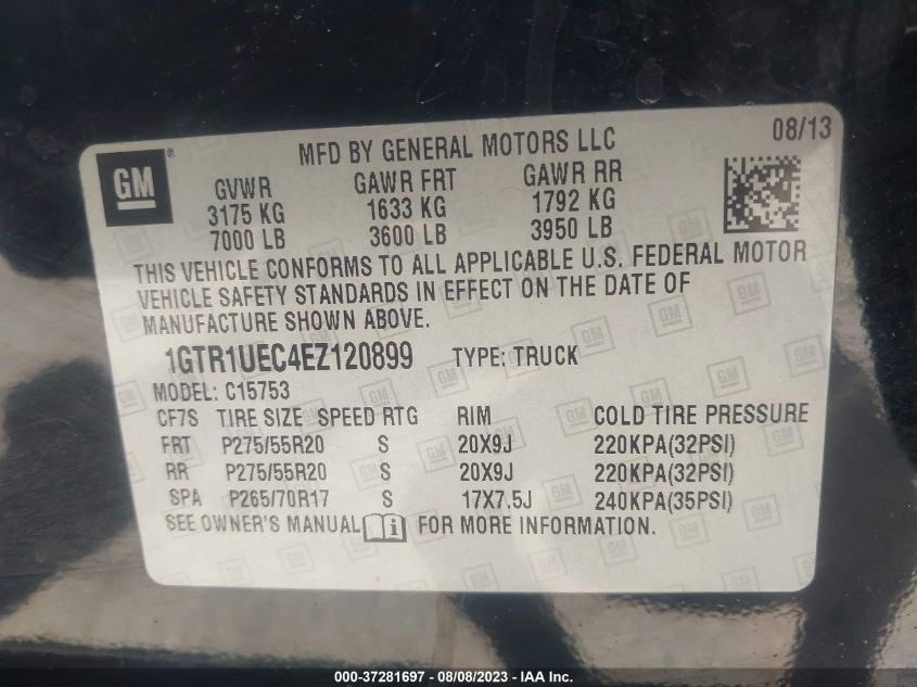 2014 GMC SIERRA 1500 SLE - 1GTR1UEC4EZ120899