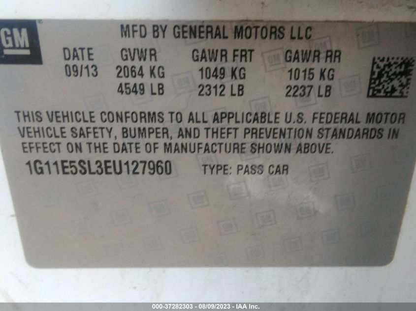 2014 CHEVROLET MALIBU 2LT - 1G11E5SL3EU127960
