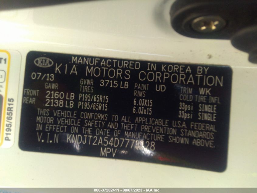 2013 KIA SOUL BASE - KNDJT2A54D7773228