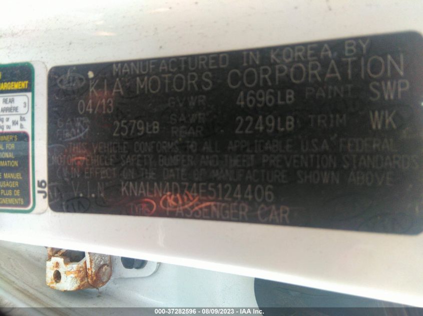 2014 KIA CADENZA PREMIUM - KNALN4D74E5124406