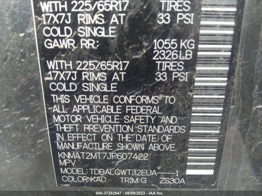 2018 NISSAN ROGUE S/SV - KNMAT2MT7JP607422