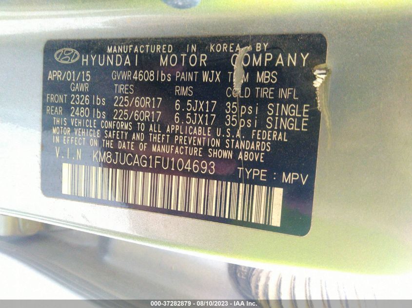 2015 HYUNDAI TUCSON LIMITED/SE - KM8JUCAG1FU104693