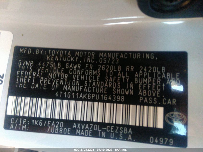 2023 TOYOTA CAMRY SE - 4T1G11AK6PU164398